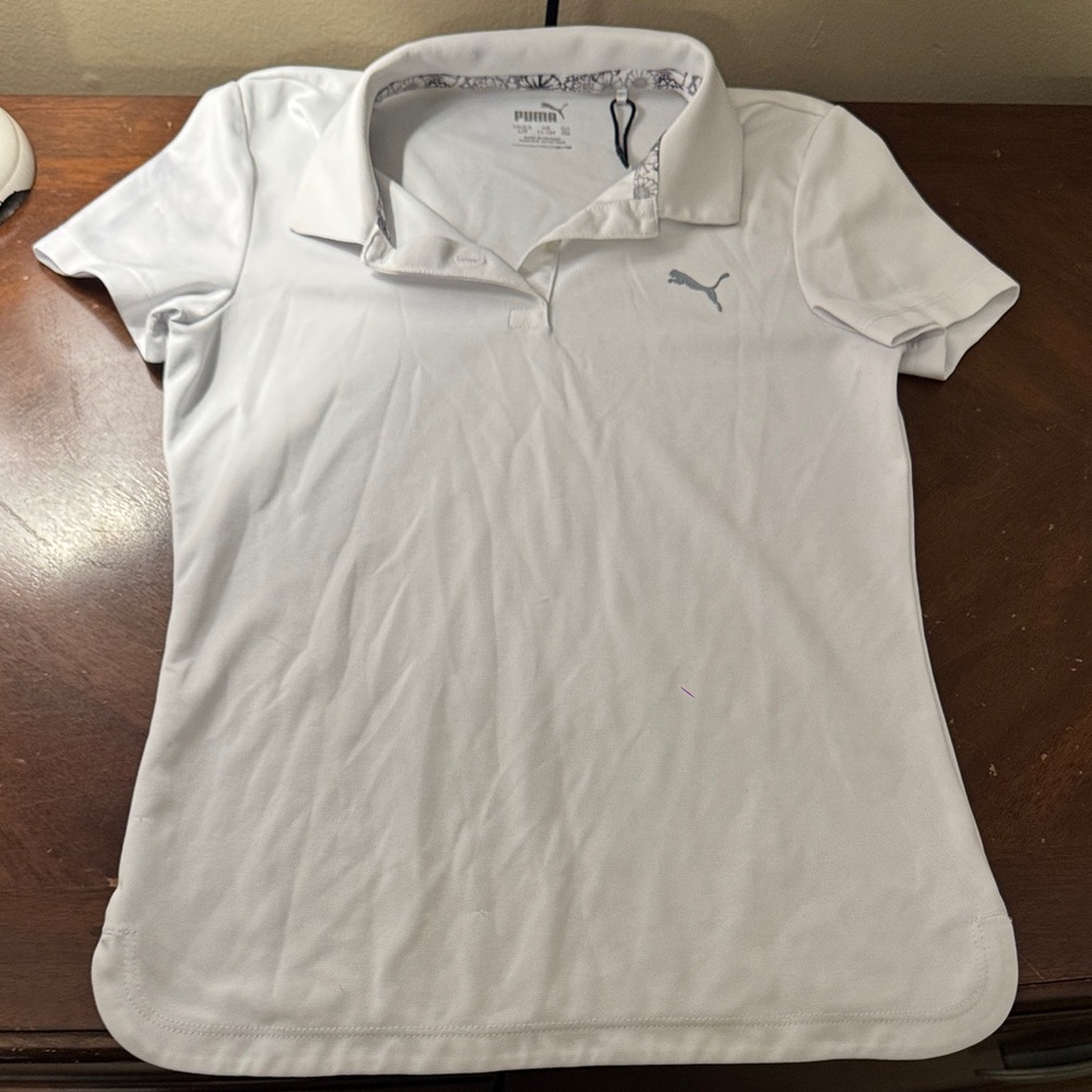 Puma Kids White Polo Shirt
